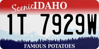 ID license plate 1T7929W