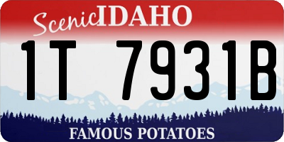 ID license plate 1T7931B