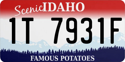 ID license plate 1T7931F