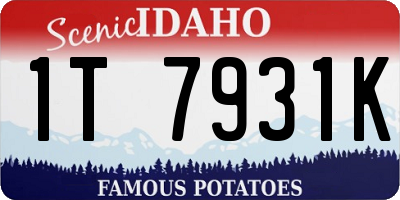 ID license plate 1T7931K