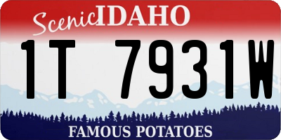 ID license plate 1T7931W