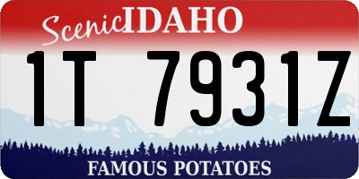 ID license plate 1T7931Z