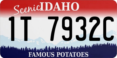 ID license plate 1T7932C