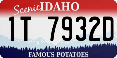 ID license plate 1T7932D