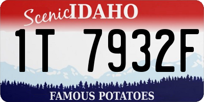 ID license plate 1T7932F