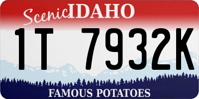 ID license plate 1T7932K