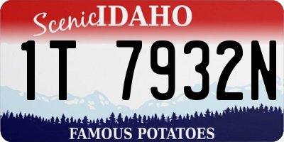 ID license plate 1T7932N