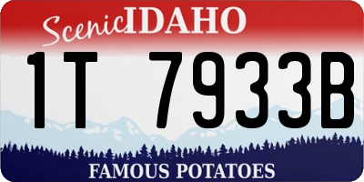 ID license plate 1T7933B