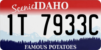 ID license plate 1T7933C