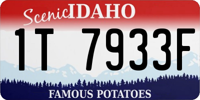 ID license plate 1T7933F