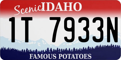 ID license plate 1T7933N