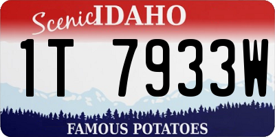 ID license plate 1T7933W