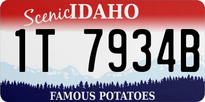 ID license plate 1T7934B