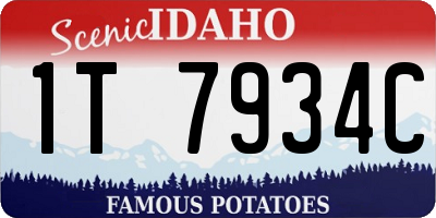 ID license plate 1T7934C