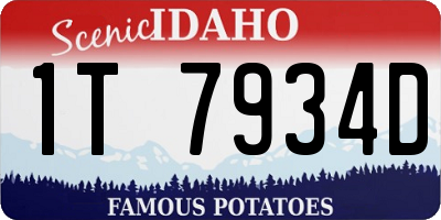 ID license plate 1T7934D