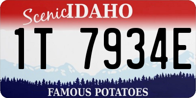 ID license plate 1T7934E