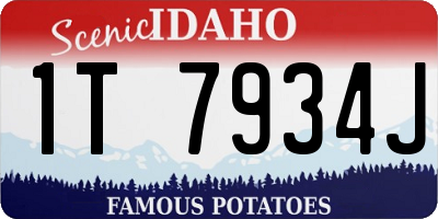 ID license plate 1T7934J