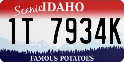 ID license plate 1T7934K