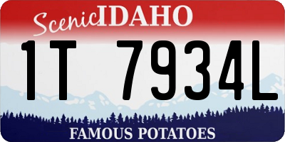 ID license plate 1T7934L