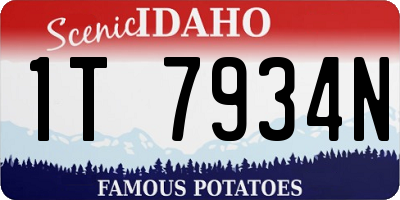 ID license plate 1T7934N