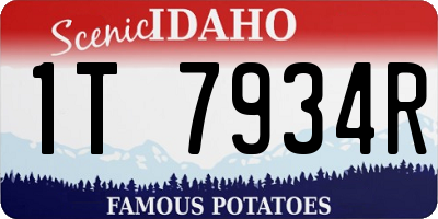 ID license plate 1T7934R