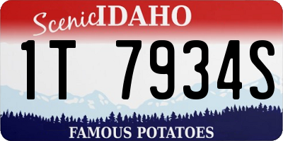 ID license plate 1T7934S