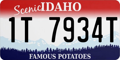 ID license plate 1T7934T
