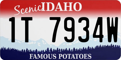 ID license plate 1T7934W