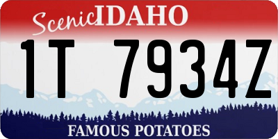 ID license plate 1T7934Z