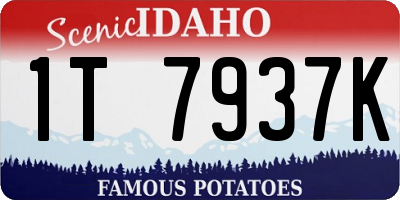ID license plate 1T7937K