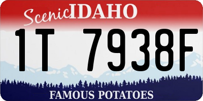 ID license plate 1T7938F