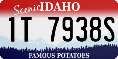 ID license plate 1T7938S