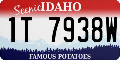 ID license plate 1T7938W
