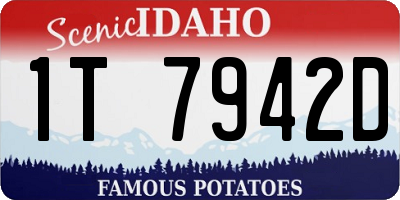 ID license plate 1T7942D