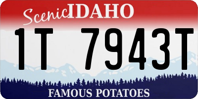 ID license plate 1T7943T