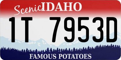 ID license plate 1T7953D