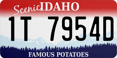 ID license plate 1T7954D