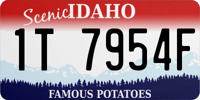 ID license plate 1T7954F