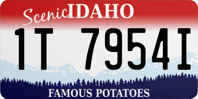 ID license plate 1T7954I