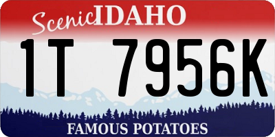 ID license plate 1T7956K