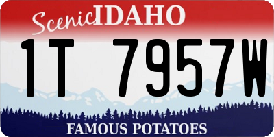 ID license plate 1T7957W