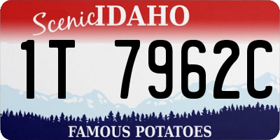 ID license plate 1T7962C
