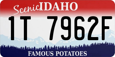 ID license plate 1T7962F