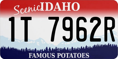 ID license plate 1T7962R