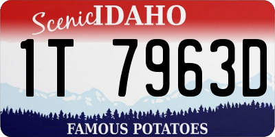 ID license plate 1T7963D