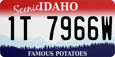 ID license plate 1T7966W