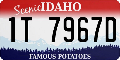 ID license plate 1T7967D