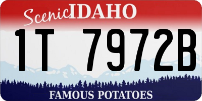 ID license plate 1T7972B