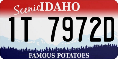 ID license plate 1T7972D