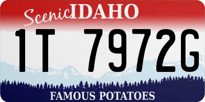 ID license plate 1T7972G